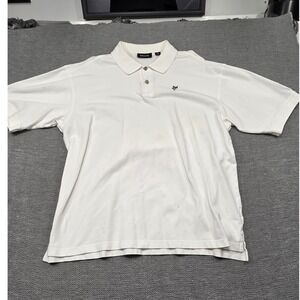 Ashworth Mens XXL White Short Sleeve Polo Shirt Shadow Ridge Golf Pique Knit‎